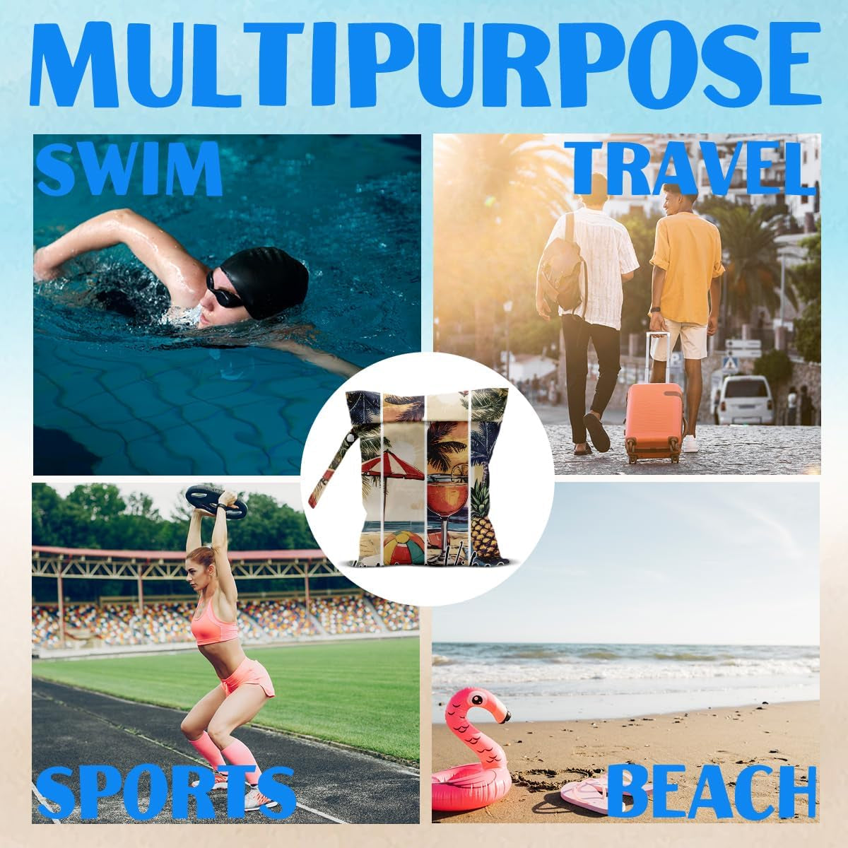 Beach Essentials, Wet Bag for Swimsuit Dirty Clothes Yoga Gym Diaper, Wet Dry Bag, Beach Vacation Essential for Travel Poor Bathing Summer Coastal Gifts Summer Vibes