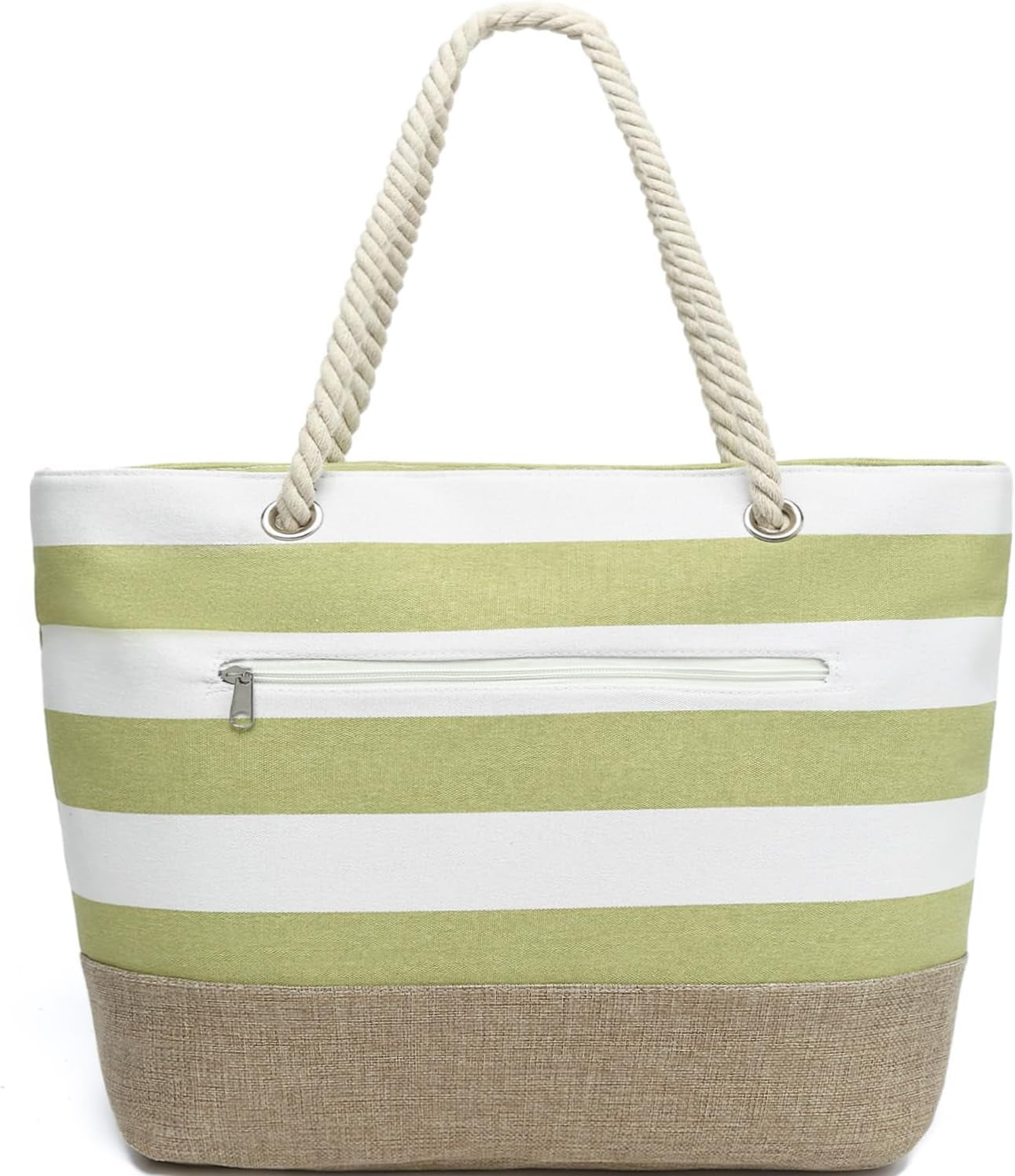 Beach Bags Waterproof Sandproof for Women, Large Canvas Pool Bag with Leakproof Wet Pocket & Zipper Cruise Essentials