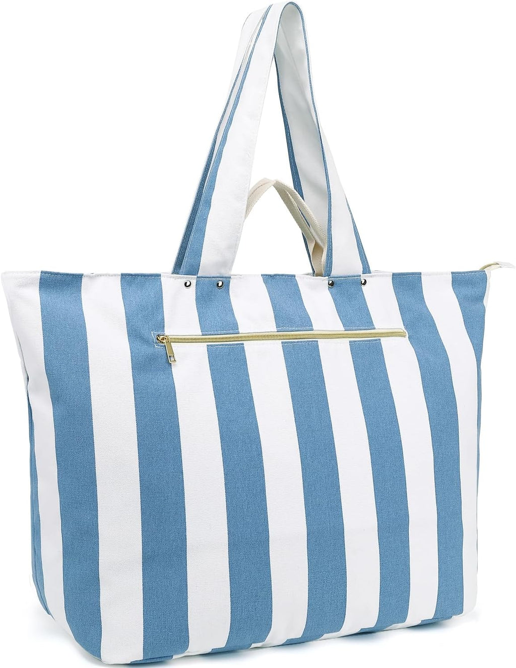 Beach Bags Waterproof Sandproof for Women, Large Canvas Pool Bag with Leakproof Wet Pocket & Zipper Cruise Essentials