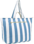 Beach Bags Waterproof Sandproof for Women, Large Canvas Pool Bag with Leakproof Wet Pocket & Zipper Cruise Essentials