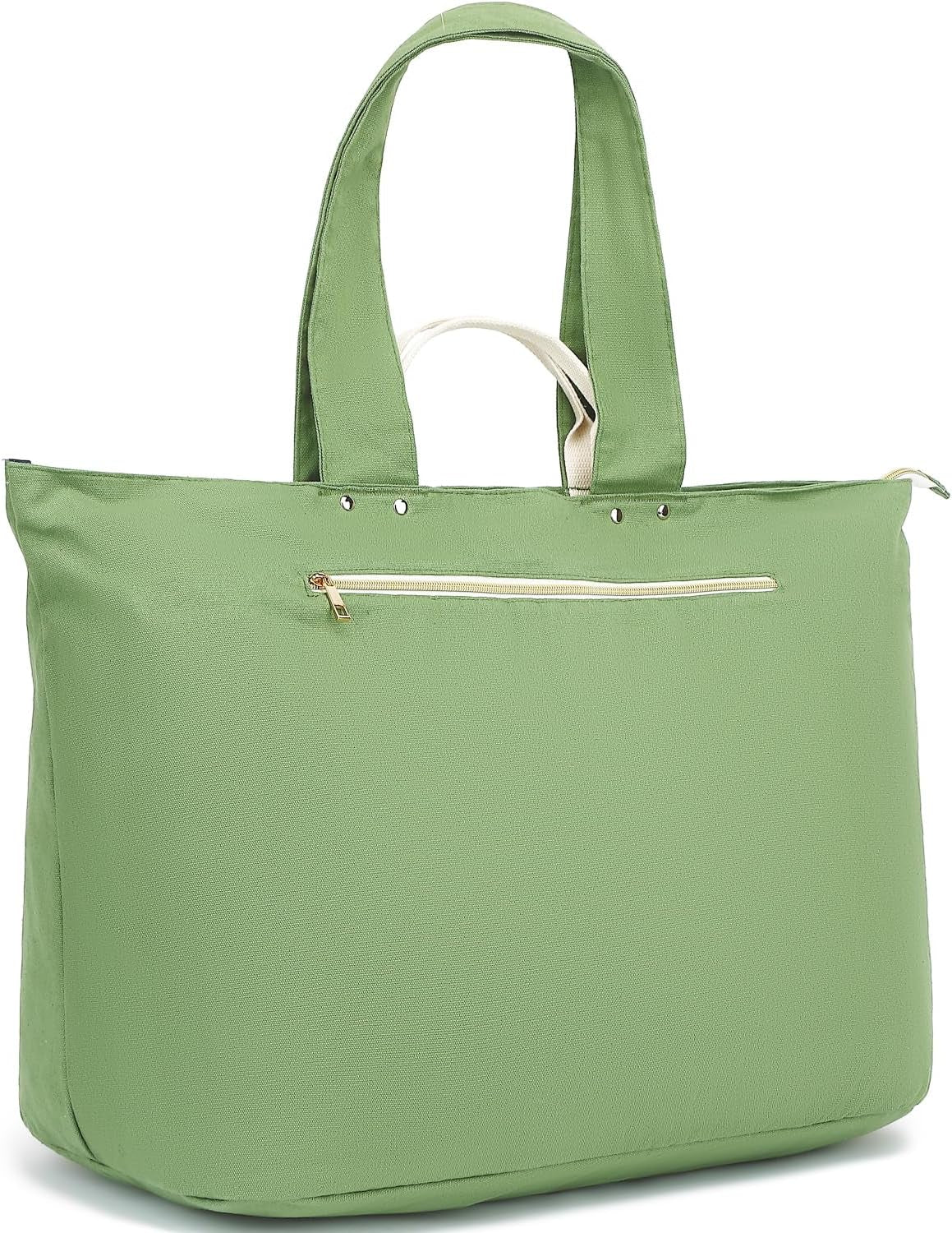 Beach Bags Waterproof Sandproof for Women, Large Canvas Pool Bag with Leakproof Wet Pocket & Zipper Cruise Essentials