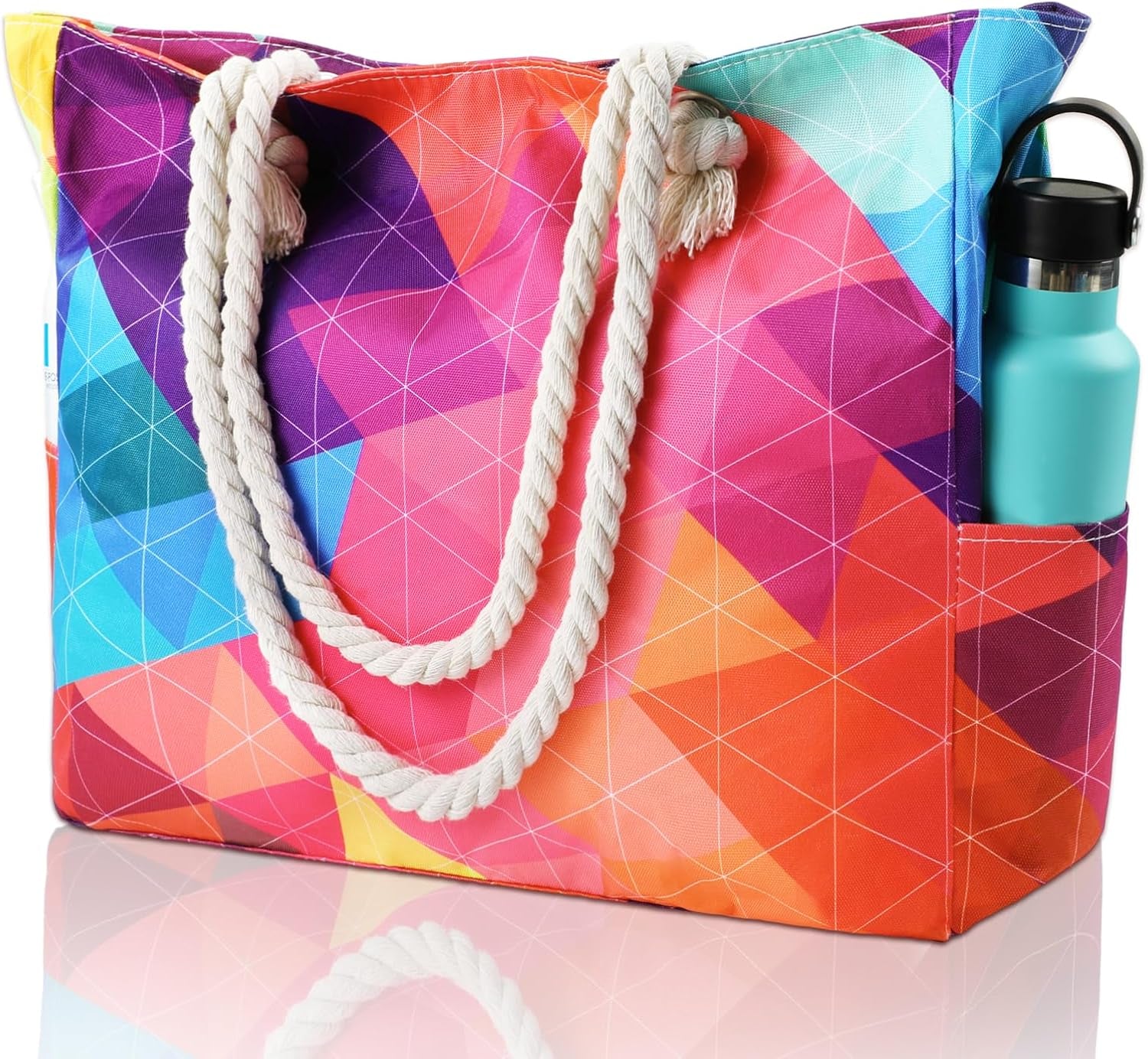 Beach Bag for Women - Large Beach Tote Bag, Waterproof Sandproof Beach Bag with Zipper, Large Swim Pool Beach Tote