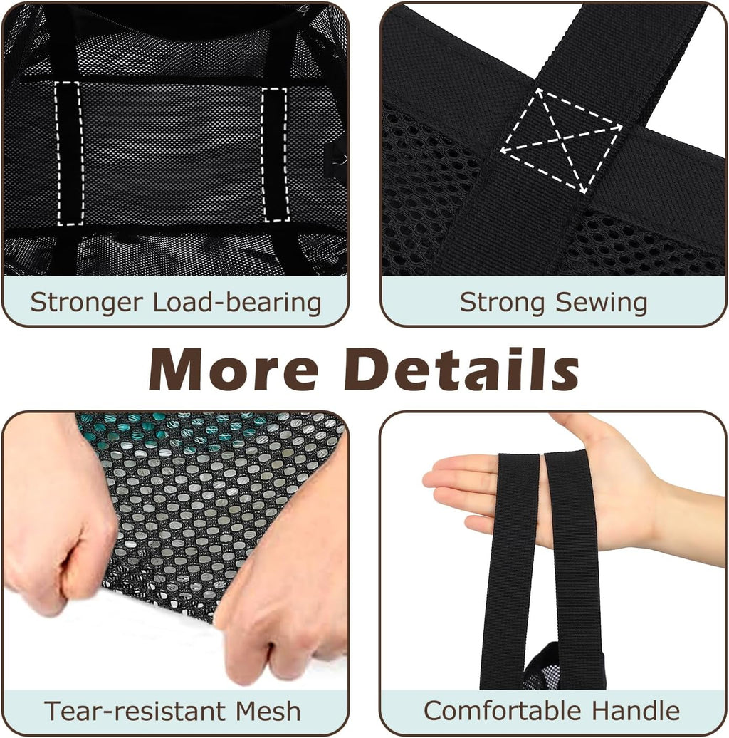 Mesh Beach Bag with Zipper for Women, Large Beach Tote Sandproof Toys Pool Swim Bag Travel Vacation Cruise Essentials