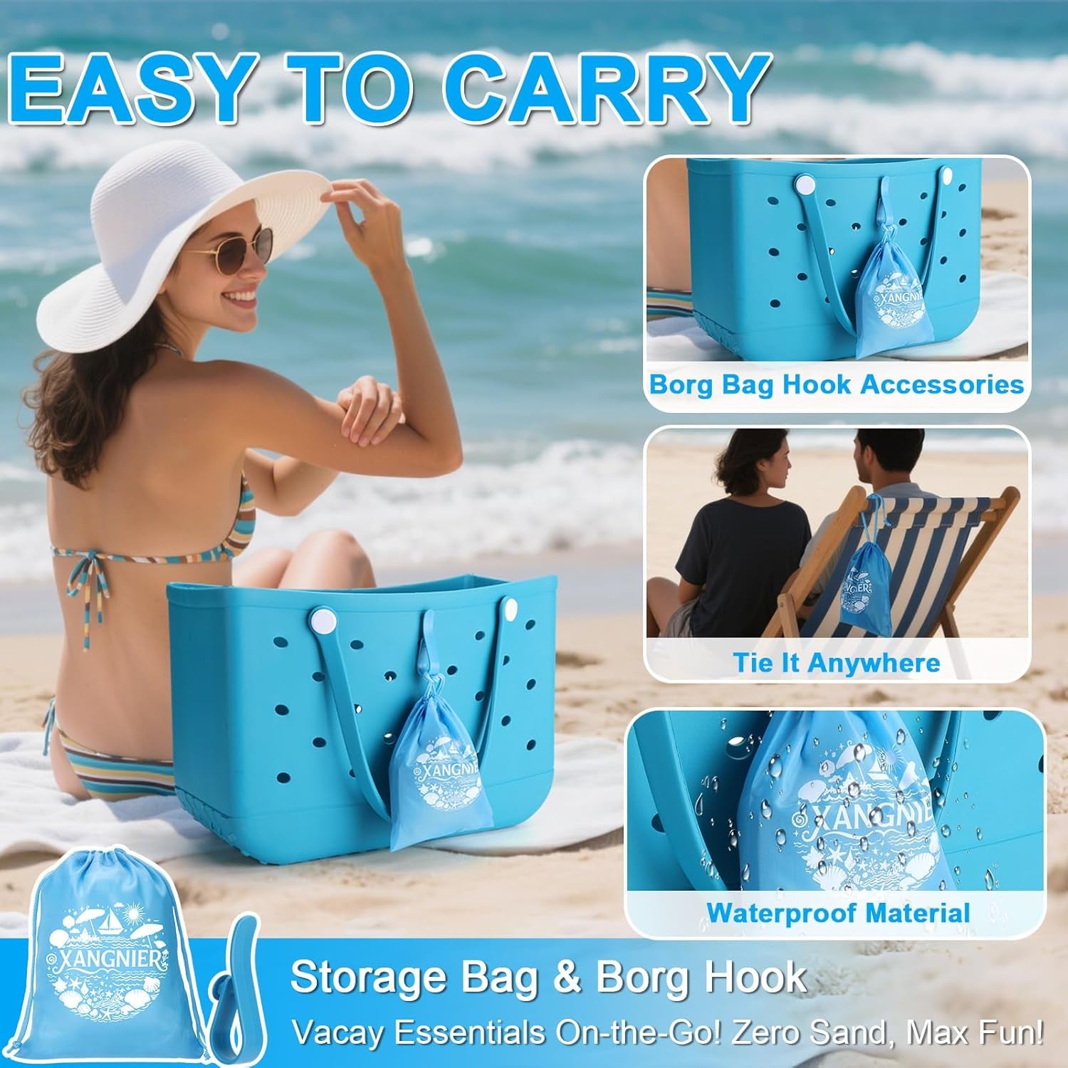 Sand Remover Brush Kits for Beach,Beach Vacation Essentials for Kids Women,Beach Accessories Must Haves for Summer Trip Camping Necessities&Supplies-With Hooks to Hang on the Bogg Bag,5Pcs