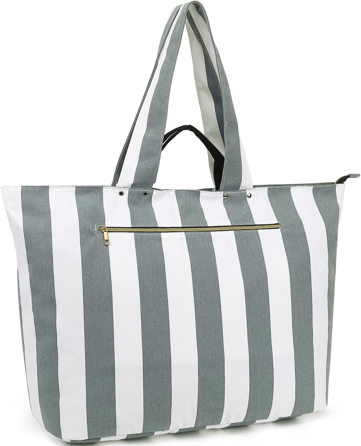 Beach Bags Waterproof Sandproof for Women, Large Canvas Pool Bag with Leakproof Wet Pocket & Zipper Cruise Essentials