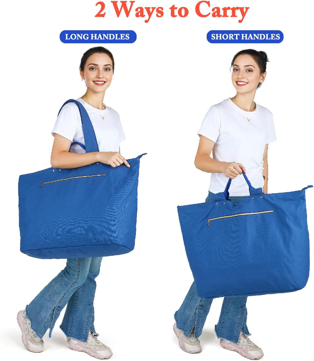 Beach Bags Waterproof Sandproof for Women, Large Canvas Pool Bag with Leakproof Wet Pocket & Zipper Cruise Essentials