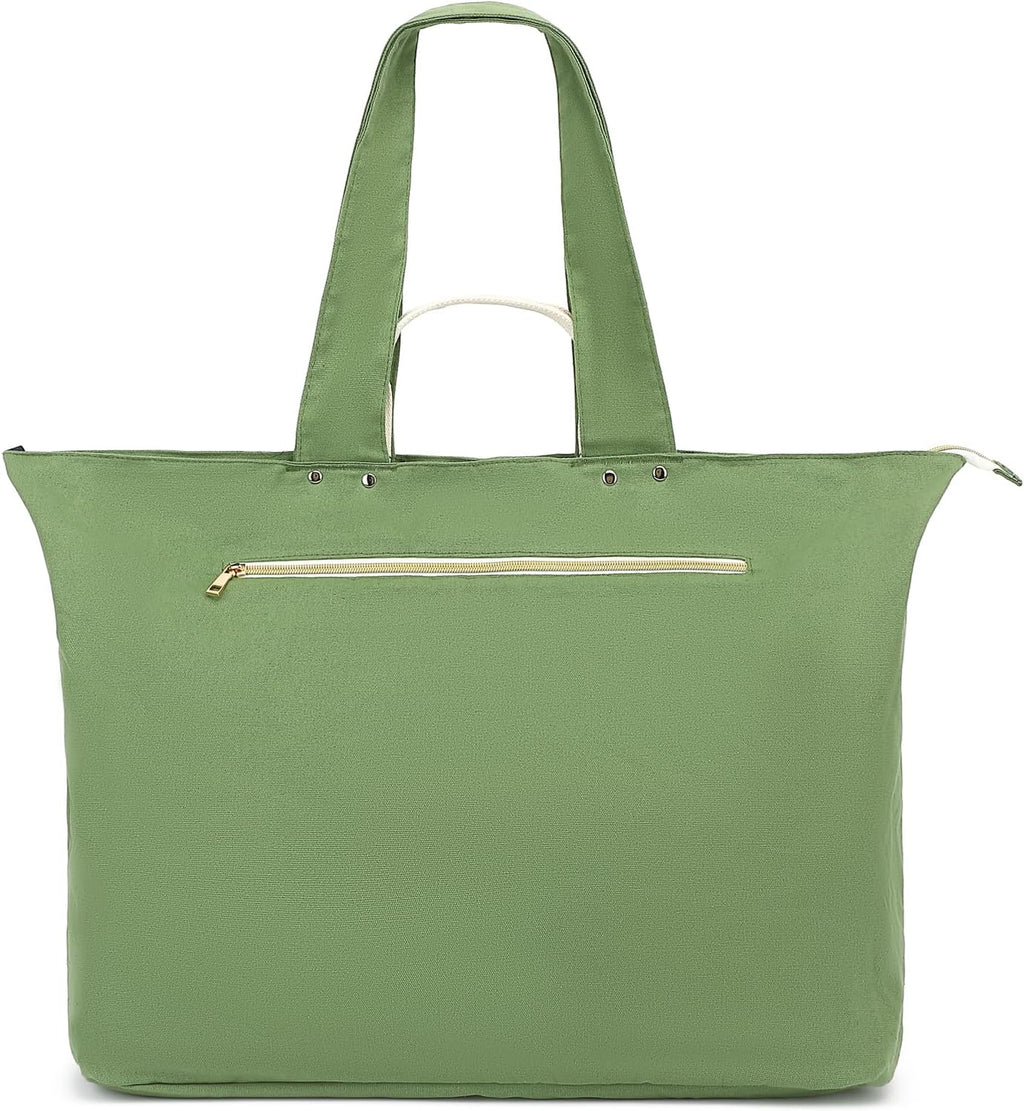 Beach Bags Waterproof Sandproof for Women, Large Canvas Pool Bag with Leakproof Wet Pocket & Zipper Cruise Essentials