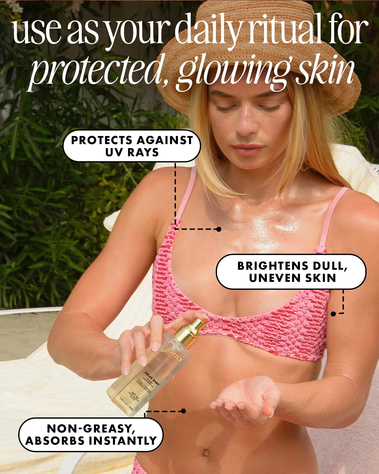Solar Baby SPF 45 Invisible Sunscreen Oil - Lightweight, Invisible Sunscreen Oil with Vitamin C & Bakuchiol